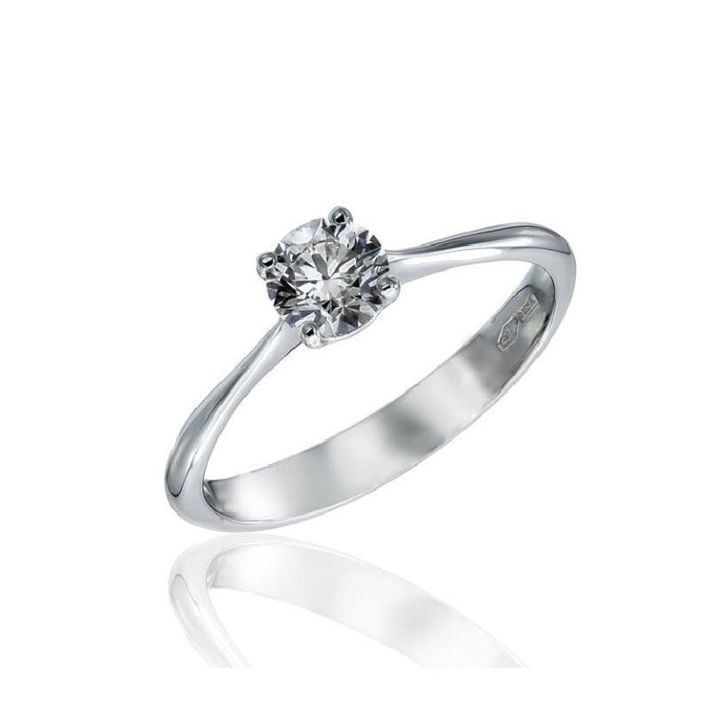 bague de fiançailles classique diamant rond et brillant OROGEM Jewelers Engagement Rings