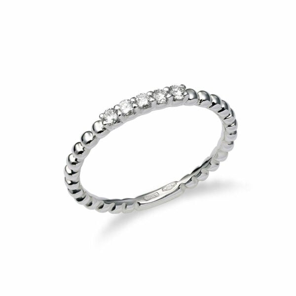 Open pavé diamond eternity ring OROGEM Jewelers Engagement Rings