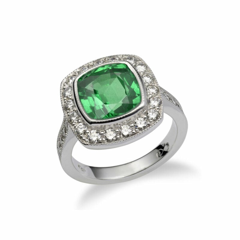 Emerald Halo Diamanten Ring