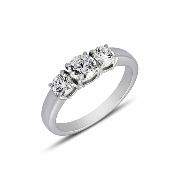 Classic three-stone diamond engagement ring