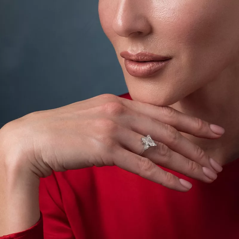Three Stones Marquise Cut Diamond Engagement Ring
