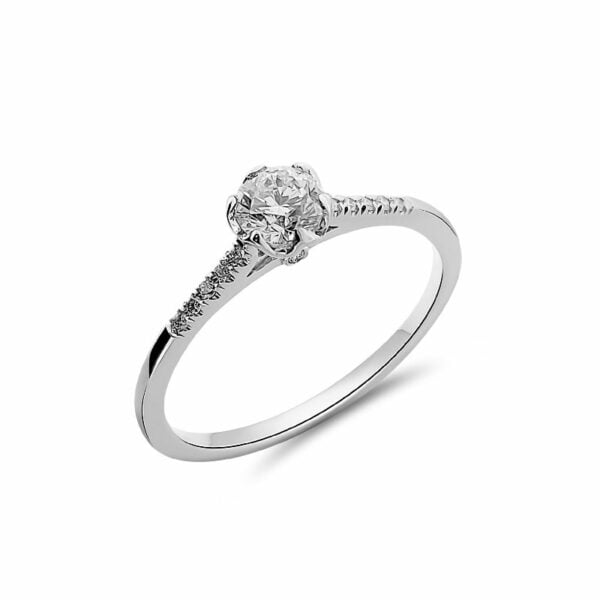 0.30 Carat lotus crown diamond engagement ring