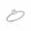 0.50 Carat Cushion mini cathedral pavé diamonds engagement ring