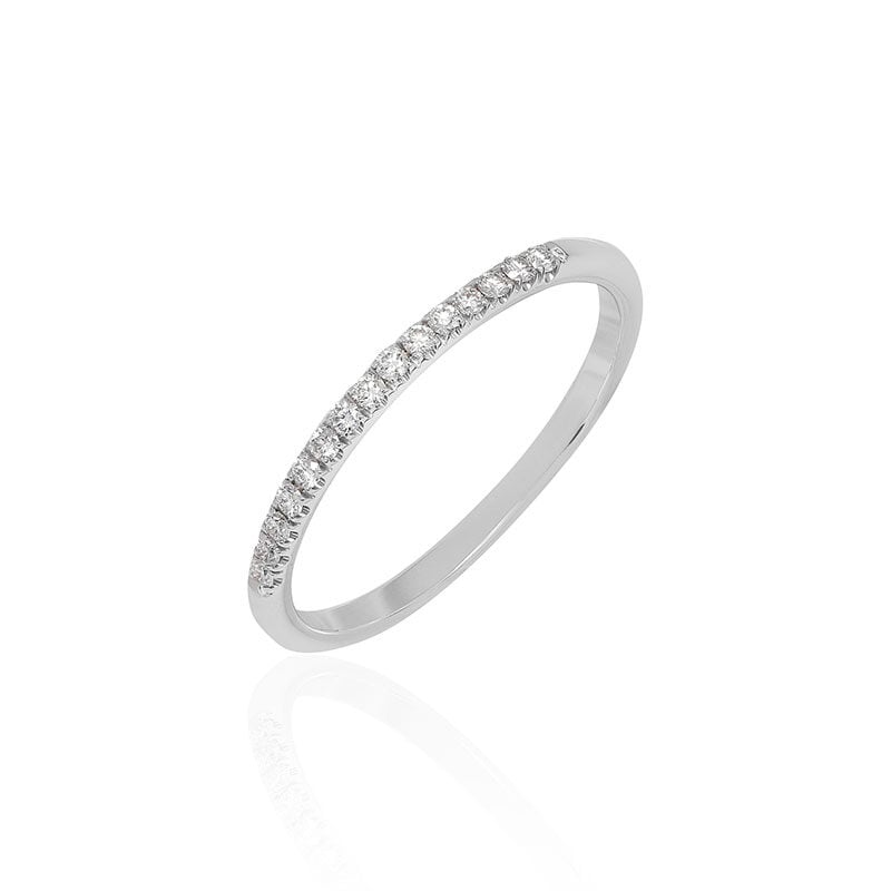 0.11 Carat Open Pave Diamond Wedding Ring 2 - Orogem Jewelers