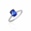 Oval Sapphire and pavé diamonds ring