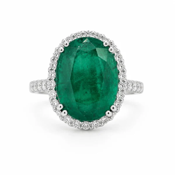 bague émeraude ovale diamants