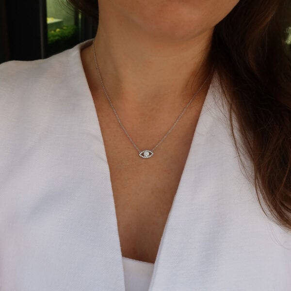 0.30 Carat Diamond Eye Pendant: Unique Elegance in White Gold