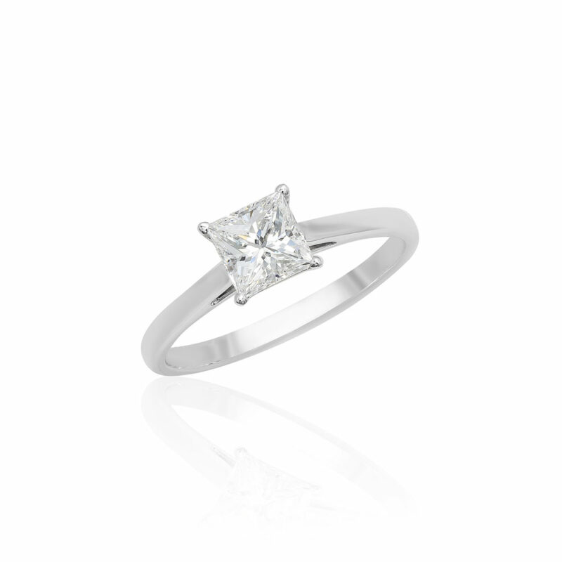 1.20 Carat Princess Cut Diamond Solitaire Engagement Ring I Vs1 Hrd