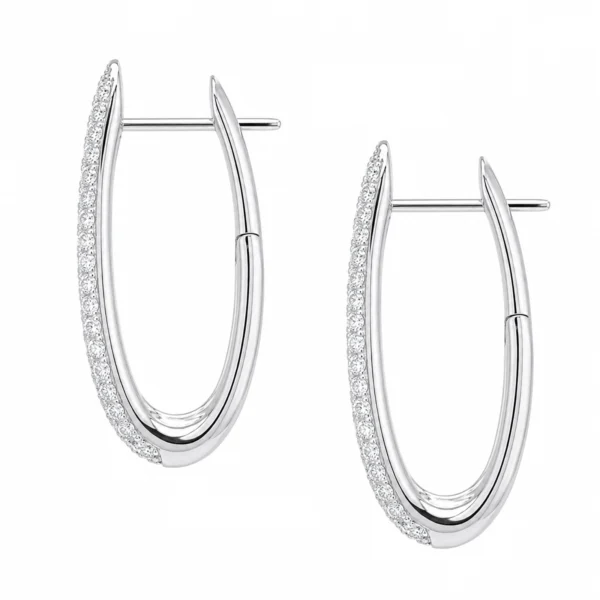 Alternative view of Elegant 18k White Gold Drop Earrings with 1.33 ct D-F VS Diamonds