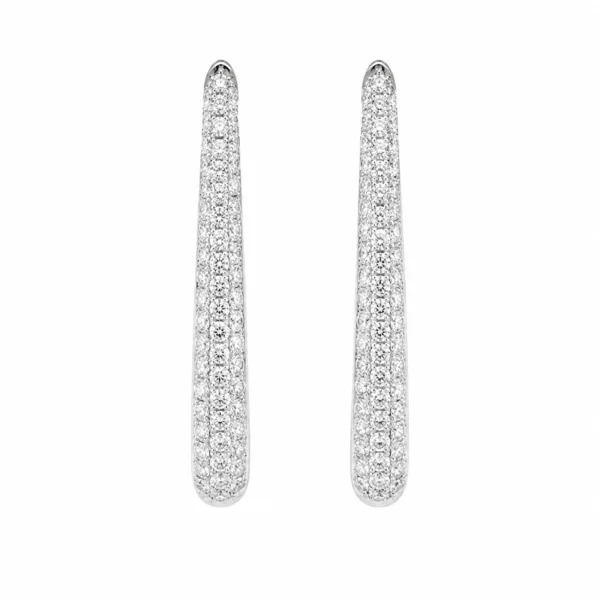 Elegant 18k White Gold Drop Earrings