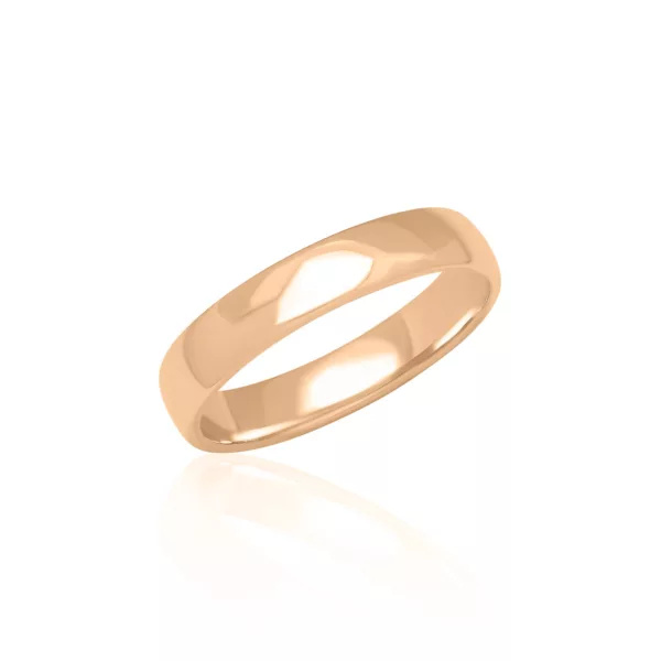 Low dome wedding ring rose gold 18k 3mm