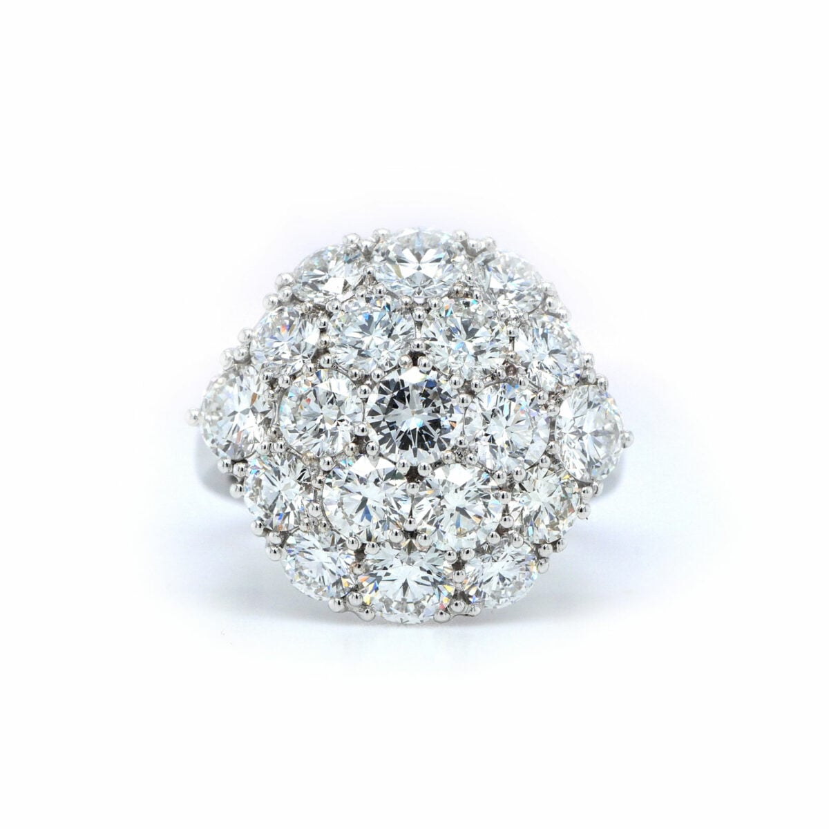 Bague Dôme En Or Blanc 18k Avec Diamants - 1.75 Carat - Taille 52 - 5.98g - Neuve Avec Étiquettes