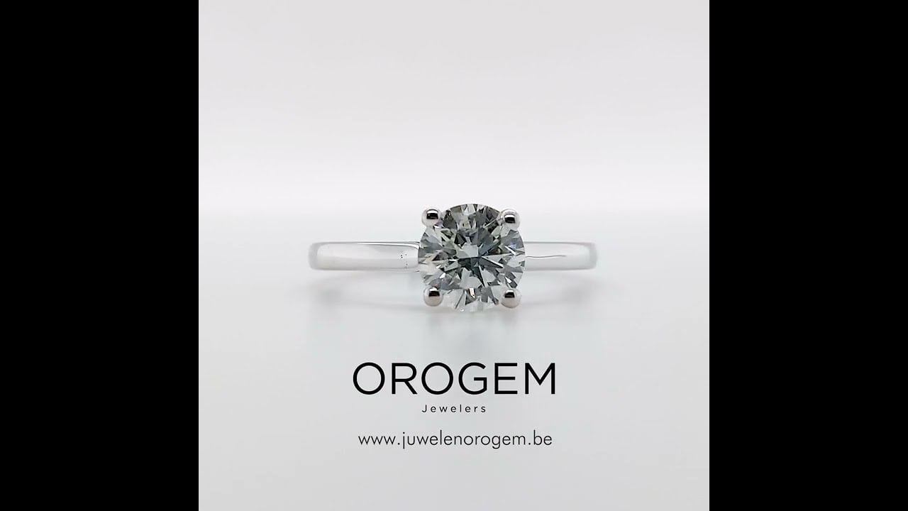 Bague De Fiançailles/Mariage Femme - Diamant De Laboratoire 3.00 Ct, Plaqué Or Blanc 14k, Taille Ronde - Neuf Personnalisable