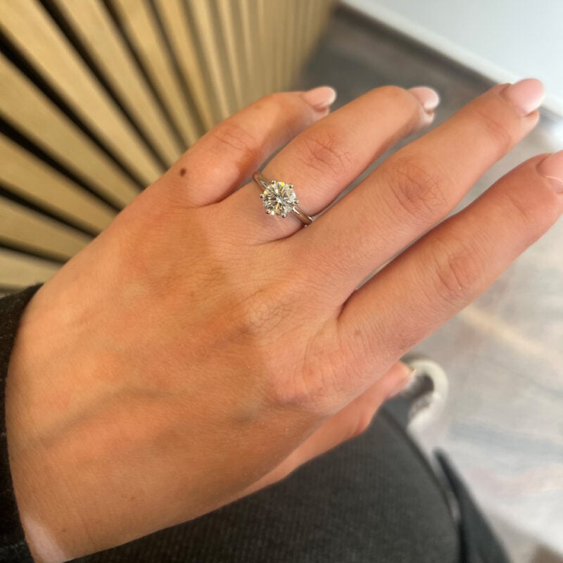 Bague Solitaire Certifiée Gia D Vs2 Avec Coupe Triple Excellent