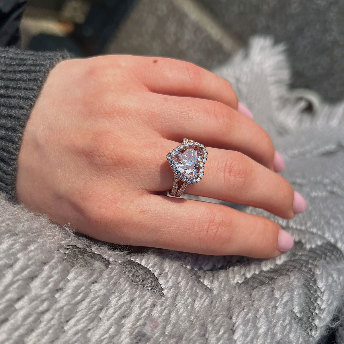 Carat Fancy Intense Pink Heart-Shaped Diamond Ring – Halo
