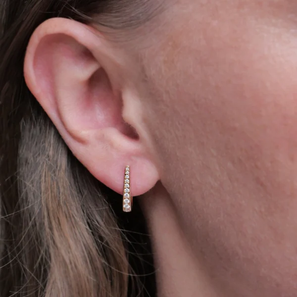 Elegant 18K Rose Gold Diamond Hoop Earrings – 0.23 ct DF VS