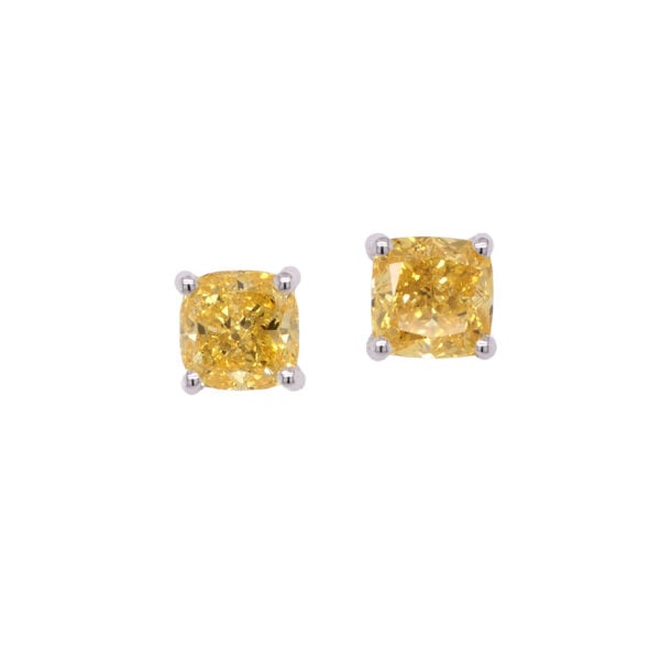 Boucles D'Oreilles Pendantes Or Blanc 14 Carats - Diamant De Laboratoire 1 Ct - NEUF