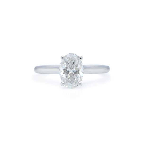 Bague de fiançailles diamant ovale 1,06 ct en or blanc 18K