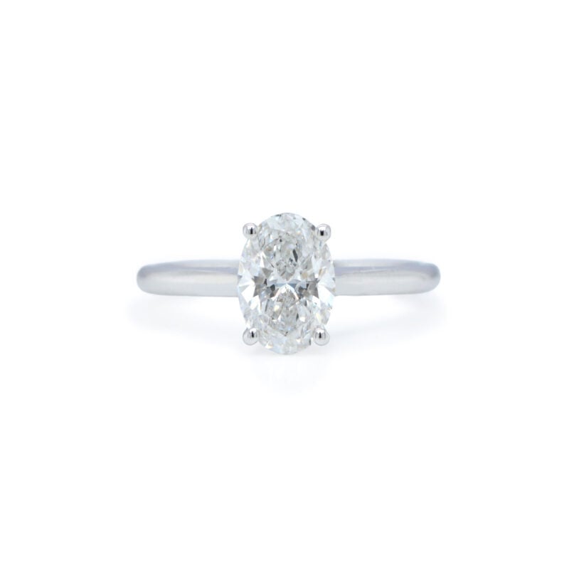 Verlovingsring Met Ovale Lab-Grown Diamant In 18K Witgoud
