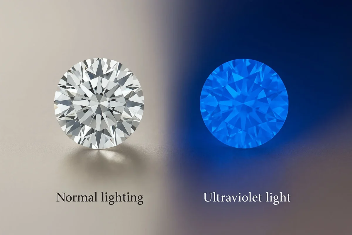 Fluorescenza Dei Diamanti: Vantaggio O Svantaggio Nella Scelta Del Tuo Gioiello? 1 - Orogem Jewelers Diamond Fluorescence Guide