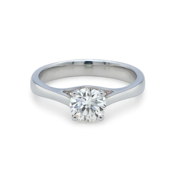 0.55 ct F VVS2 HRD diamond solitaire ring in 18K white gold