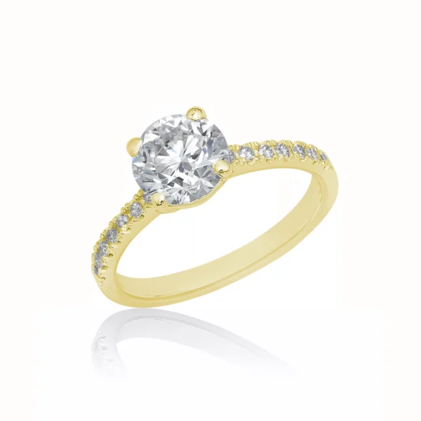 1.00 Carat labgrown diamond engagement ring in 18k yellow gold