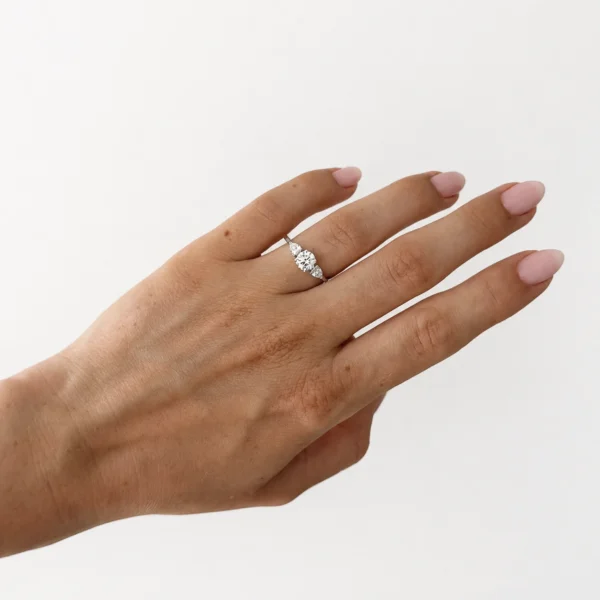 0.70 Carat three-stone diamond engagement ring