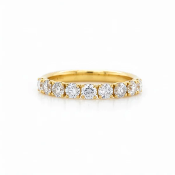 Yellow Gold Ring with 0.82 ct Round Brilliant Cut Diamonds D-F VS_2