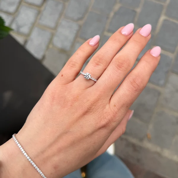 0.50 Carat Classic labgrown diamond band engagement ring