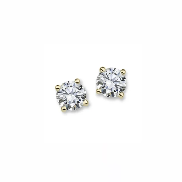 0.60 ct. tw. Labgrown diamond classic solitaire earrings in 18k yellow gold