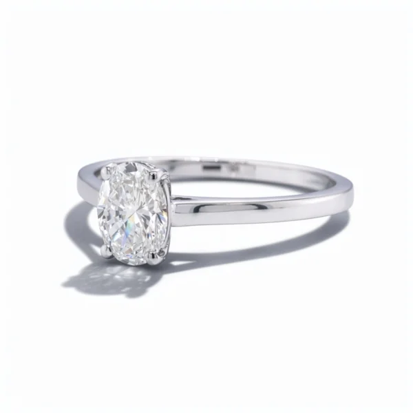 Alternative view of 0.70 ct Oval Lab Grown Diamond Ring in 18K White Gold