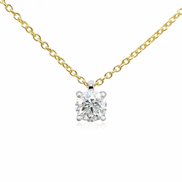 1,00 ct lab grown diamant klassieke solitaire halsketting in 18K geelgoud