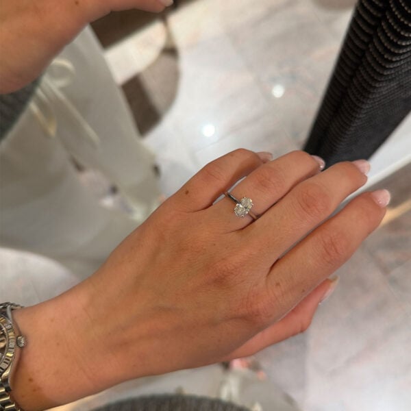 1.00 ct Oval Lab Grown Diamond Engagement Ring in 18K White Gold