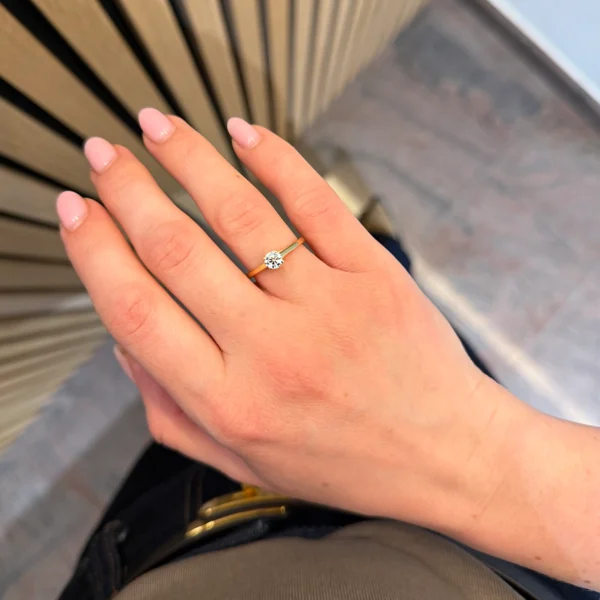 0.40 Carat Gia-Certified Diamond Solitaire Ring In 18K Yellow Gold