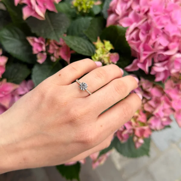 1.00 Karaat Klassieke labgrown pavé diamanten verlovingsring