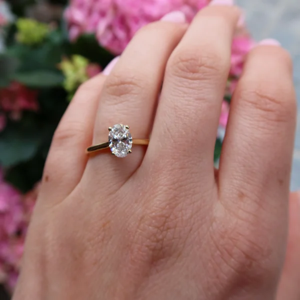 Bague Solitaire 1.00 Carat en Diamant Lab-Grown et Or Jaune 18k