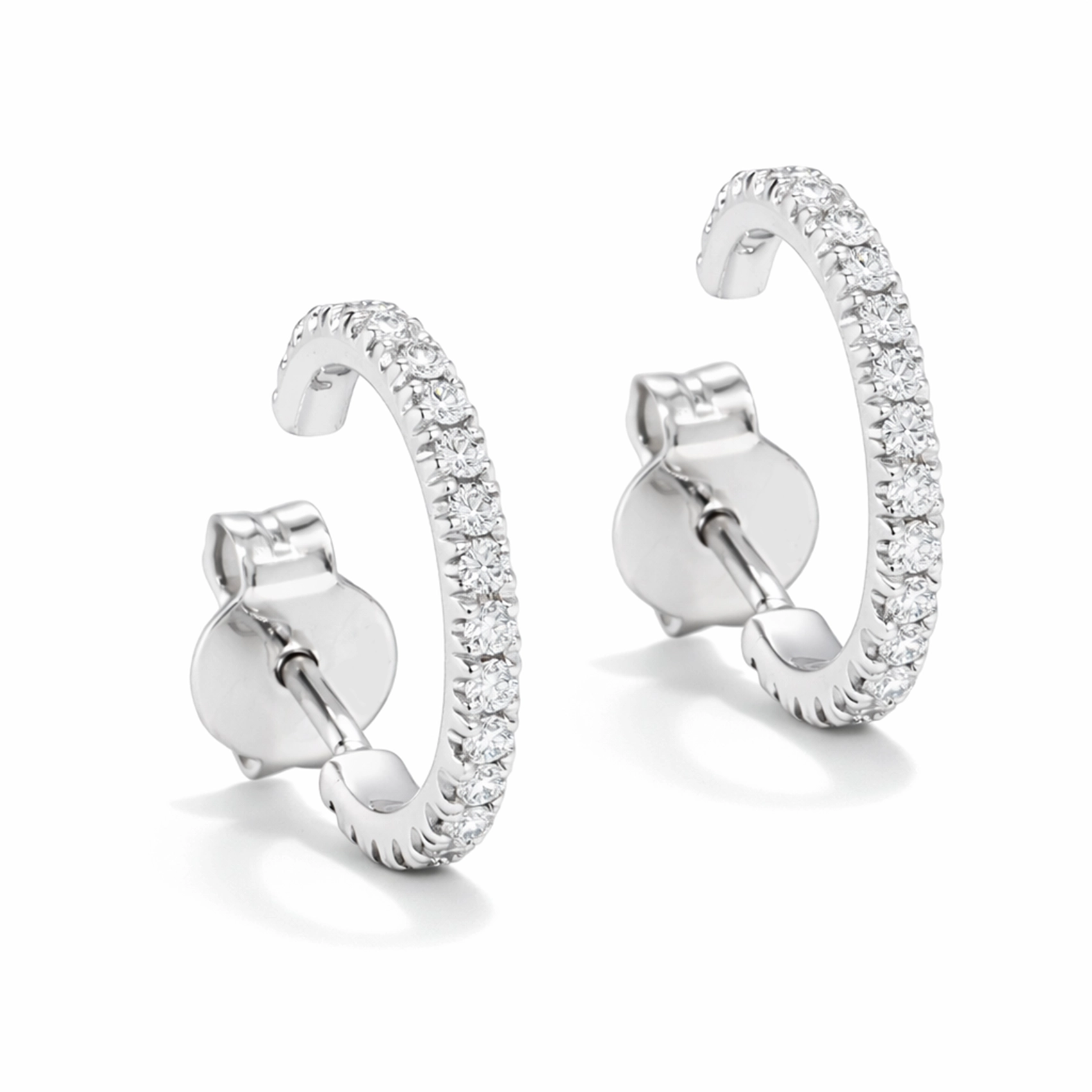Cerchi Pavé Di Diamanti In Oro Bianco 18 Carati Con Diamanti 1 - Orogem Jewelers Cerchi Pavé Di Diamanti In Oro Bianco 18 Carati Con 0,29 Ct Di Diamanti Naturali D–E E Purezza If–Vvs.