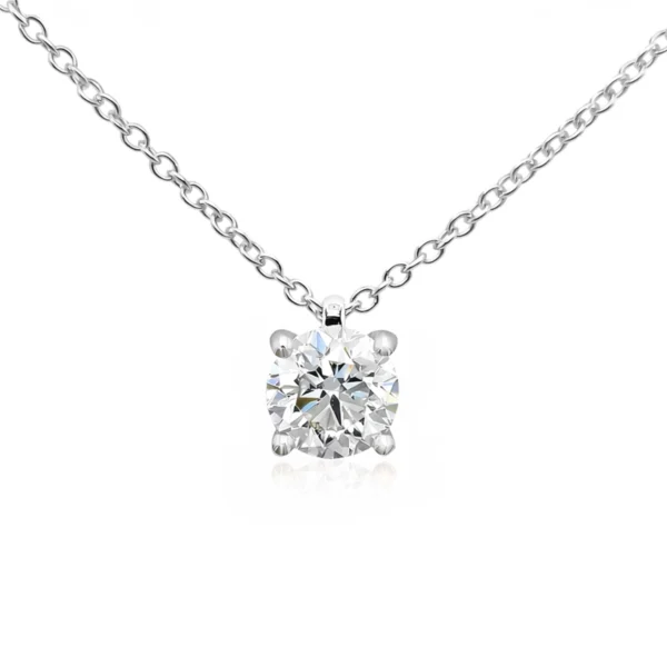 2.00 carat Labgrown diamond classic solitaire necklace in 18K white gold