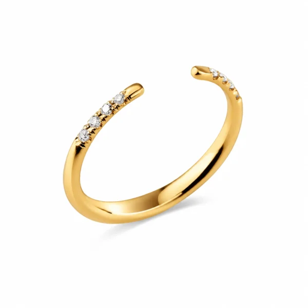 Open diamond ring 18k yellow gold