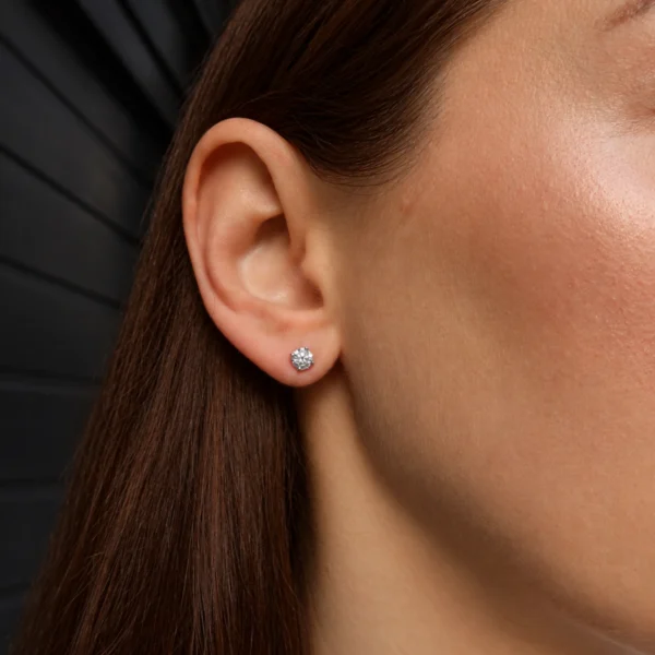 Puces Diamant 1 ct tw F VS2, Or Blanc